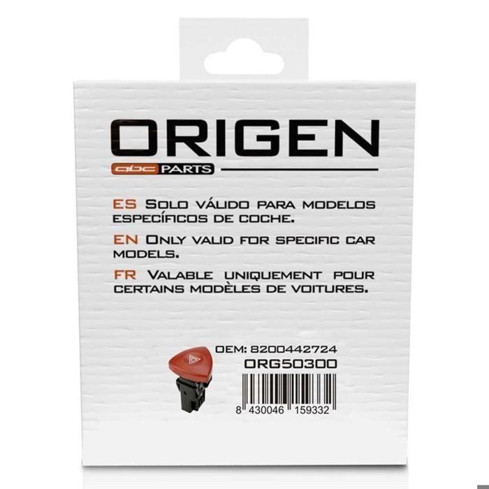 Interrupteur signal de detresse 8200442724 adaptable pour renault trafic/ master/ opel vivaro ...