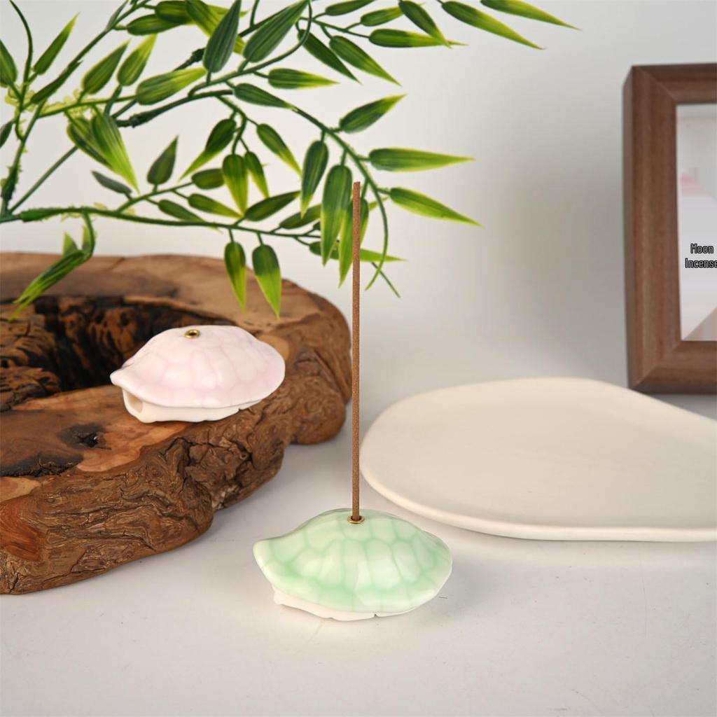 Compact Ceramic Tortoise Shell Incense Holder for Sandalwood & Agarwood Sticks