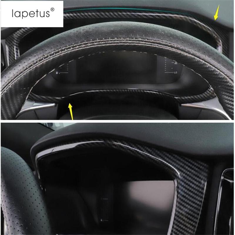 Dashboard Trument Panel Screen Frame Cover Trim Fit For Volvo XC60 2018 - 2024 ABS Matte / Carbon Fiber Accessories Interior
