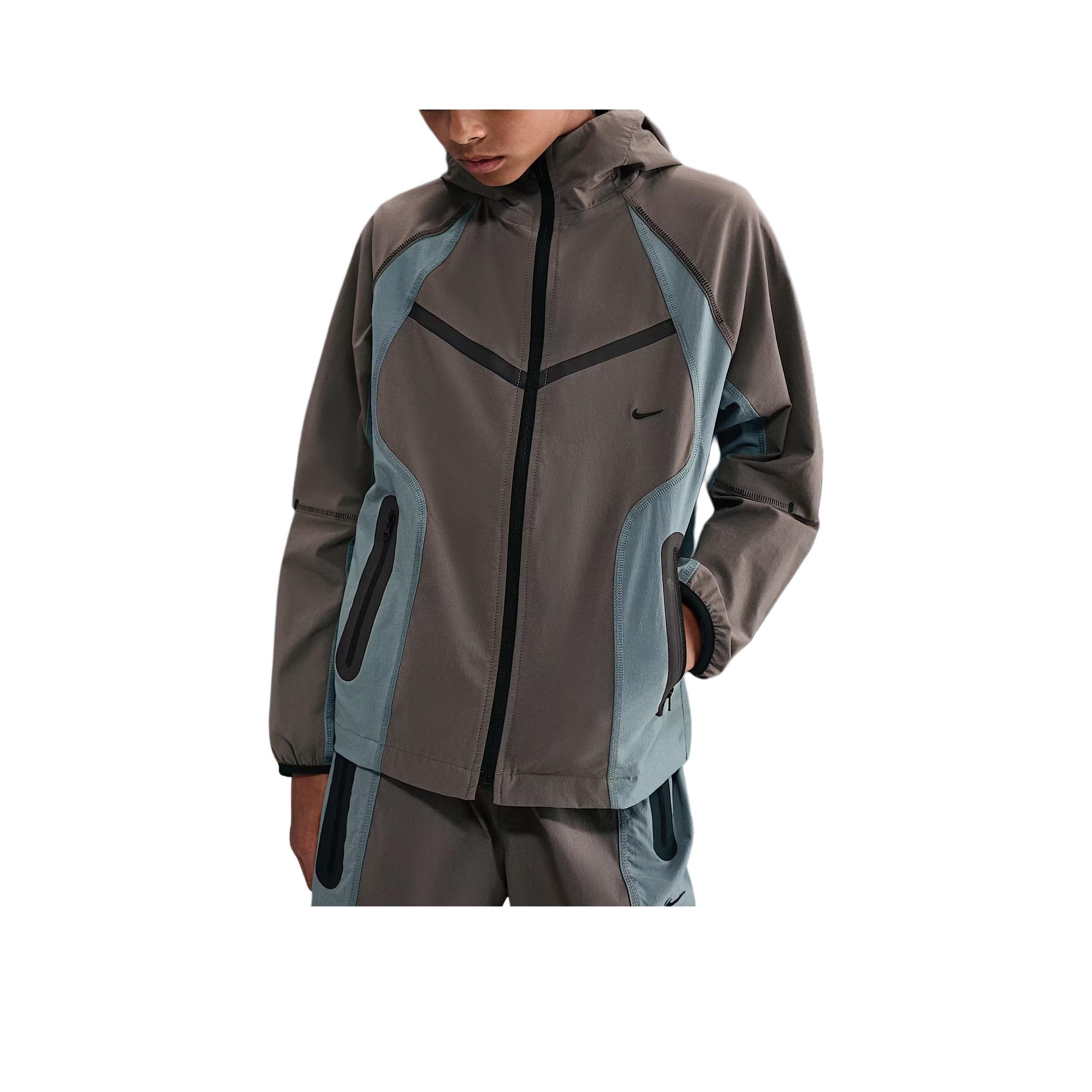 

Nike Color Block Logo Zip-Up Hoodie Kids jackets Gray II3623-289 XS