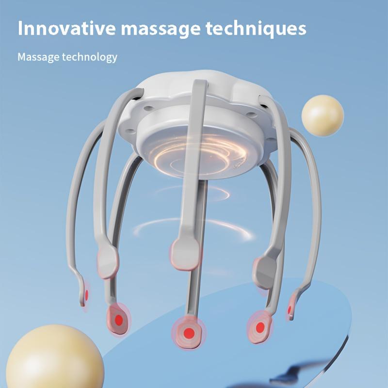 1PC 3 Modes Radio Electric Head Massager, Octopus Head Massager - Portable 360 Degree Head Massager