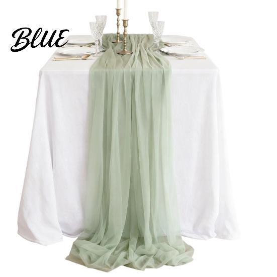 Soft Table Runner Sheer Flowing Runner Chiffon Wedding Elegant Solid Color High Quality
