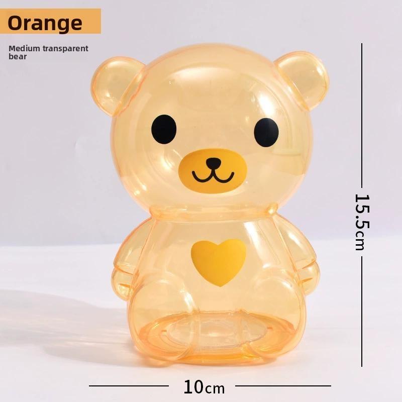 Transparent Cartoon Bear Piggy Bank & Candy Jar