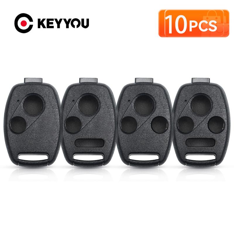 KEYYOU 10X 20X 50X 2/3/4 Buttons Remote Car Key Case Shell For Honda Accord Civic CRV Pilot Fit Ight Ridgeline 2007 - 2013