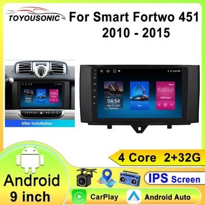 Pro Smart Fortwo 451 2010-2015 Android 13 Autorádio Multimediální Přehrávač Videa Bezdrátový CarPlay 2 DIN Stereo GPS