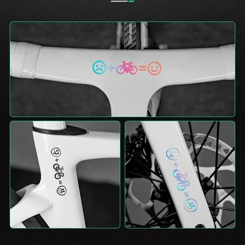 2D Vlakke Motorfietsstickers, 2D Vlakke Helmstickers, Fietsstickers, Racefiets Smiley Gezicht Stickers, Fiets Decoratieve Stickers