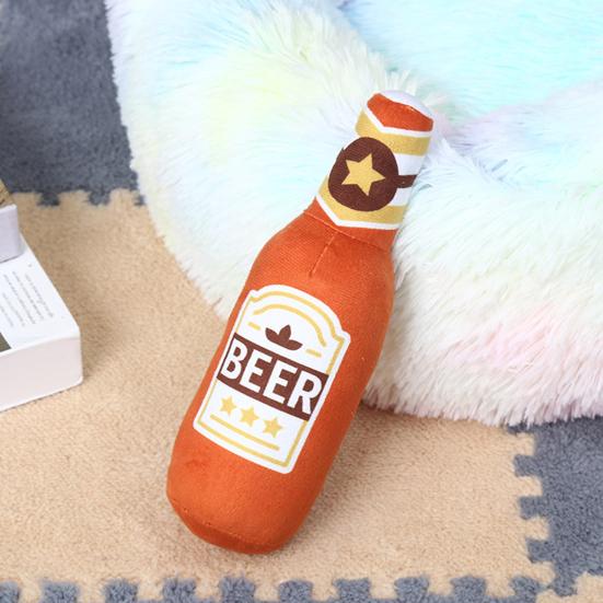 Pet Toy Vodka Whisky Bottle Design Pet Chew Teething Toy with Built-in Squeaker Chew-Resistant Tear-Resistant Pet Supplies