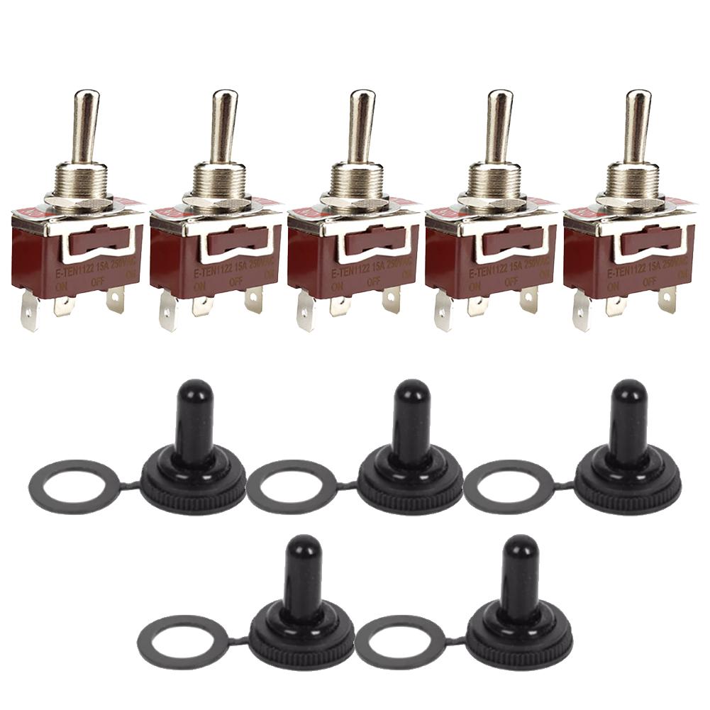 SPDT Toggle Switch 5Pc Reliable SPDT Toggles with Machine Screws Perfectly Designed For Quick Wiring In Vehicles