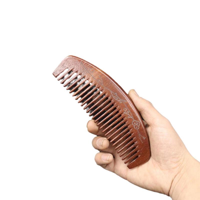Red Sandalwood Carved Wide-Tooth Comb
