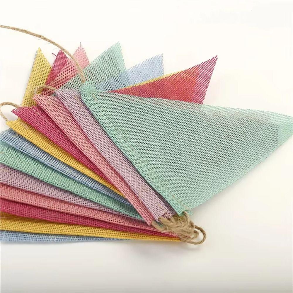 1Pcs 12 Flags Colorful Flag String Hanging Flags  for Happy Birthday Party Wedding Decoration