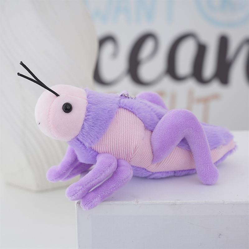Cute Plush Grasshopper Keychain Toy With Pp Cotton Filling For Bag Decor