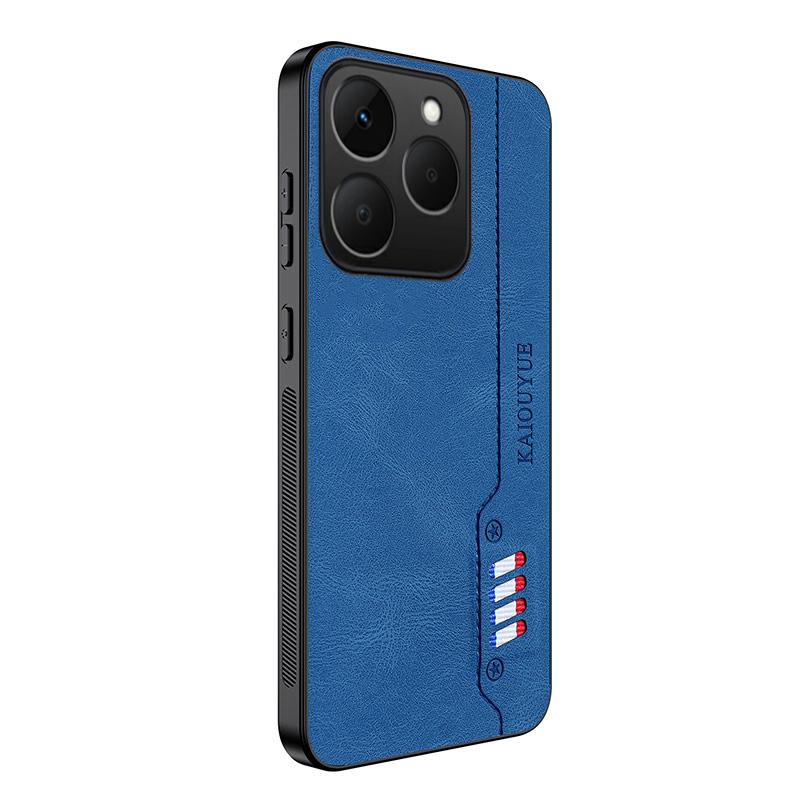 For Realme 15T Case Leather Hard Fall Prevention Design Cover with Soft Frame Anti-knock for Realme 15T Phone Casing