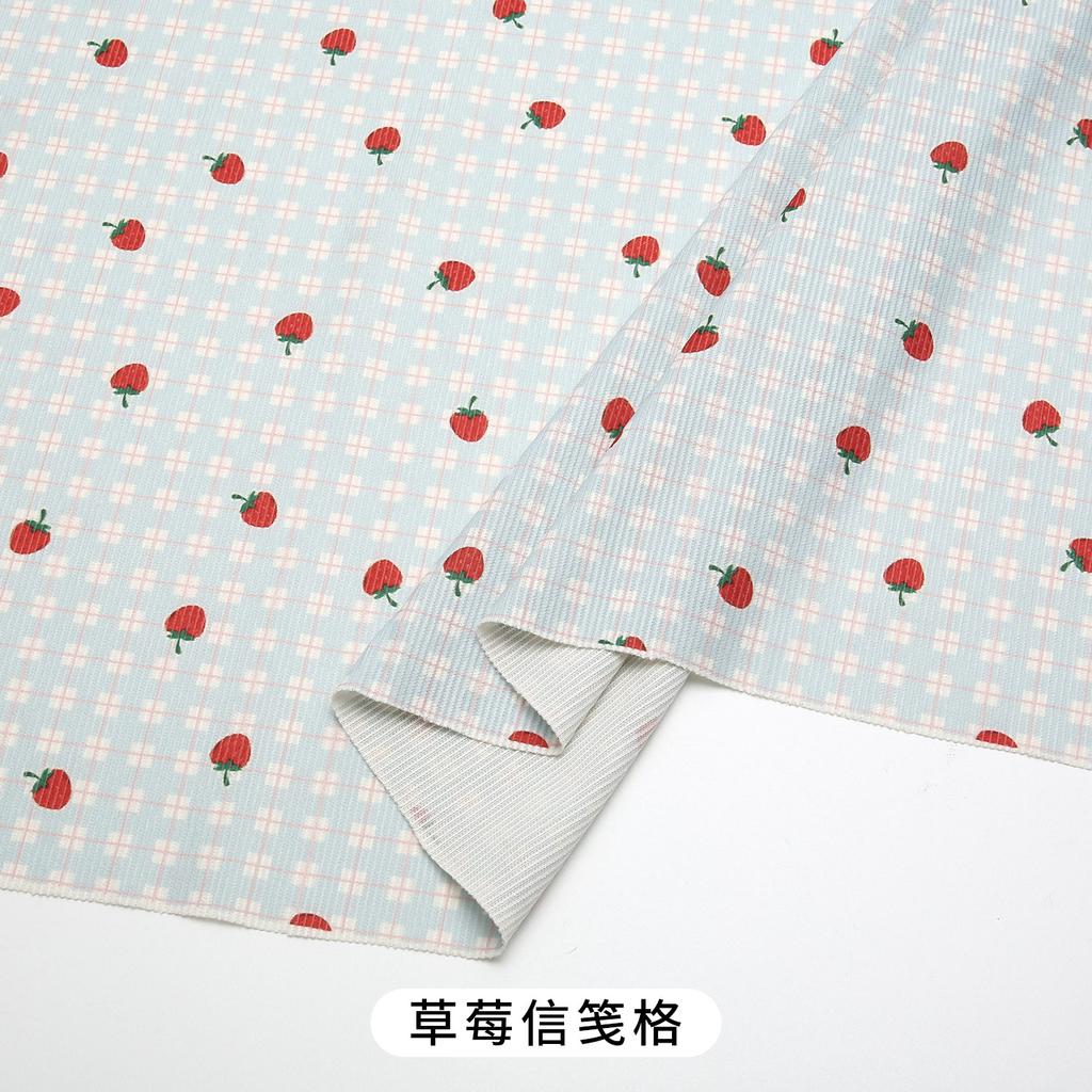 0.5m/2m Fine Strip Thicken Corduroy Cute Cartoon Printed for Sewing Winter Coats Children's Clothing Pants Handmade DIY Fabrics