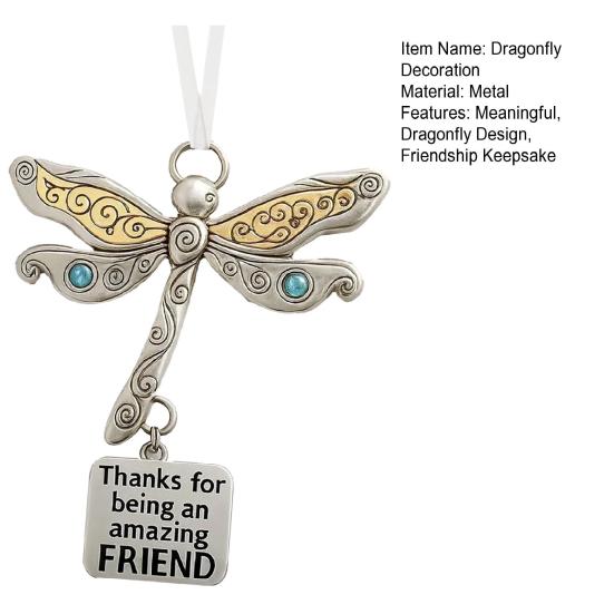 Yousheng Friendship Dragonfly Ornament Dragonfly Hanging Decoration with Sentimental Quote Friendship Keepsake Gift for Best Friends