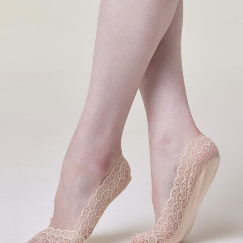 

HUGDAY Cotton Lace Slippers black