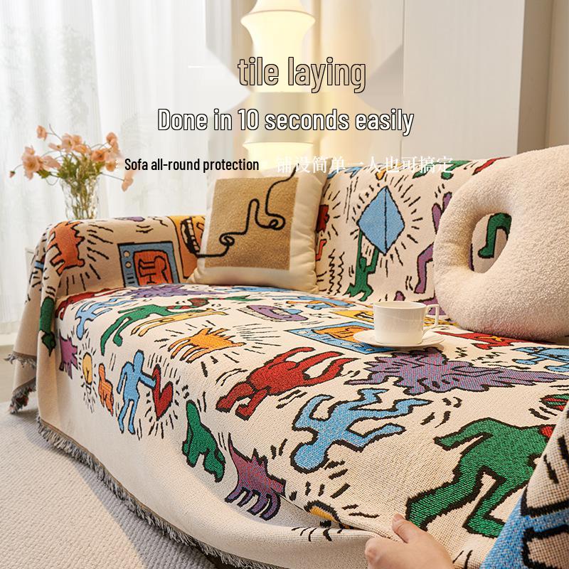 Nordic Style Full Wrap Dustproof Sofa Throw Blanket Cover