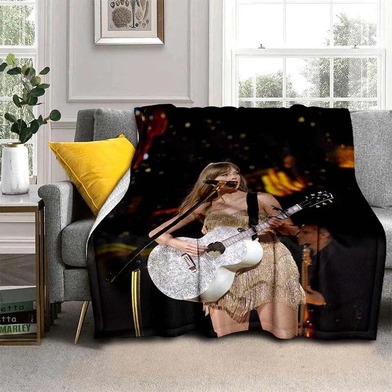 

Top stream singer Taylor fashionable printed sofa thin blanket air conditioning cover blanket blankets for beds Customizable