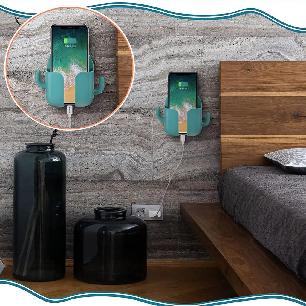 1ks Držák na mobilní telefon bez děrování Stojan pro montáž na stěnu Organizér s dálkovým ovládáním Úložná krabička Nabíjení Noční kontejner Stojan Dárek