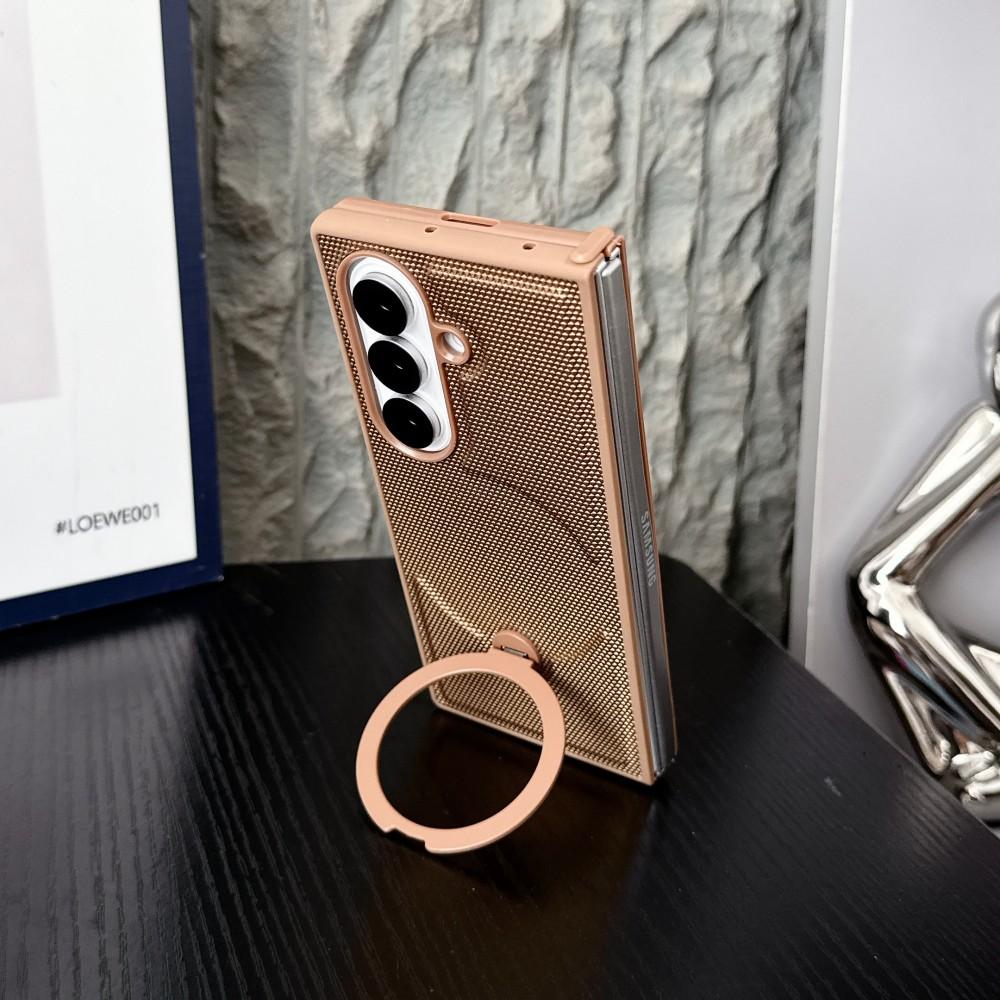 With Holder Phone Case For Samsung Galaxy Z Fold 7 5G Magnetic PC Hard Shell Protective Color Collision Shockproof Back Cover