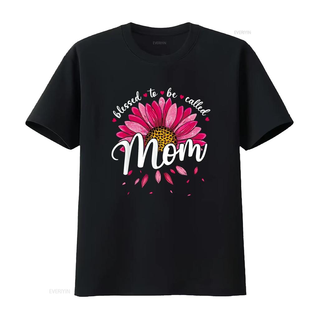 Blessed To Be Called Mom Cute Girls Women Mothers Day T Shirt Vintage Washed Homme Breathable Versatile Comfortable Unisex Soft