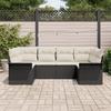 VidaXL Ensemble de canapé de jardin 6 pièces avec coussins Noir Poly Rattan 3345497