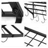 Gugxiom  Ing Pot Rack, Wall Pot Rack with 10 Metal Hooks, Space Saving, for Kitchen, Balcony, Bathroom, Etc. Black, 62 * 25.5 * 25cm / 24.41 * 10.0