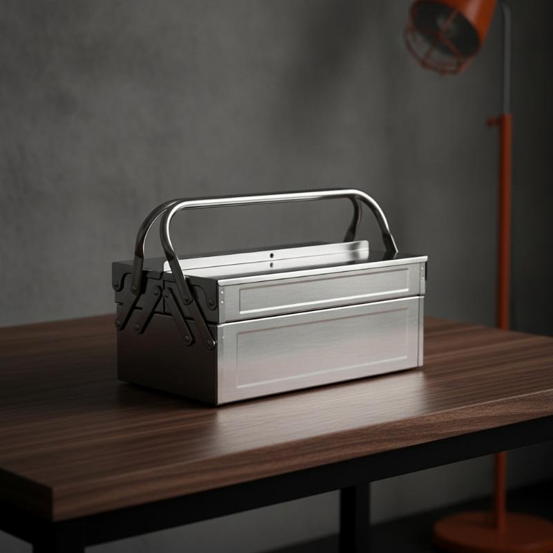 Stainless Steel Foldable Tool Box Multi Layer Portable Hardware Storage Case For Auto Repair Household Tool Organizing Work Use