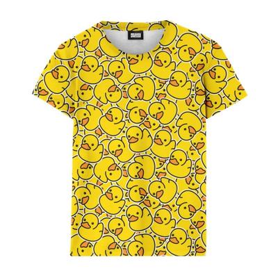 3D Cute Yellow Duck Print T Shirt Rubber Graphic Tee Shirts Kid Funny Streetwear Tops Unisex Short Sleeves T-shirts