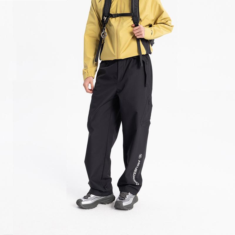 Li Ning CF Letter Print Outdoor Water-Resistant Comfortable Versatile Cargo Pants Men bottoms Black AYKV209-4