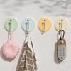 Plastic Key Hanger Self Adhesive Sticky Hook Creative Wall Hanging Hook  Bathroom