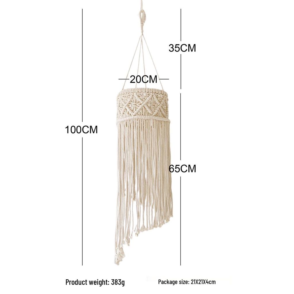 Handmade Nordic Bohemian Cotton Rope Lampshade Pendant Light for Home Décor