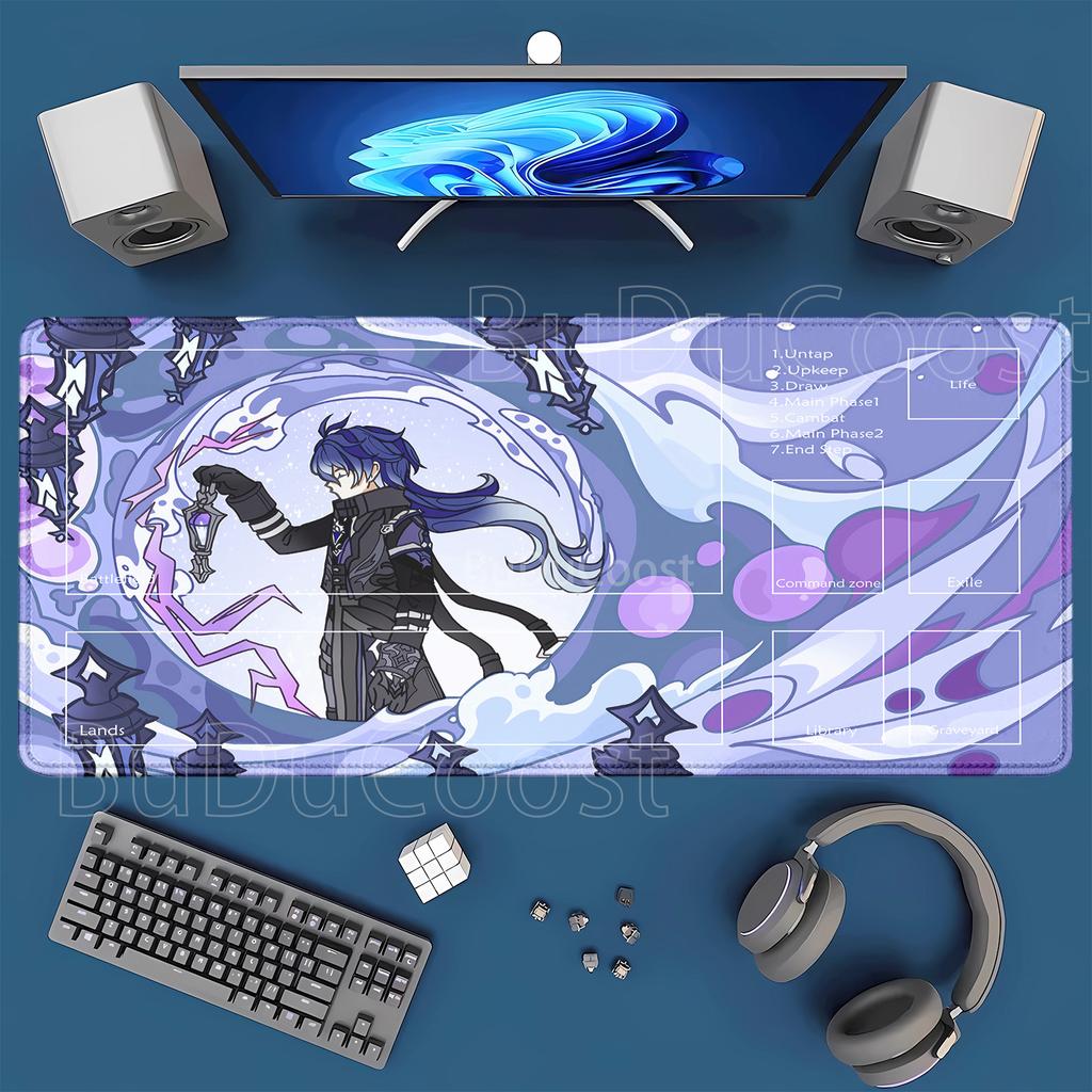 Genshin Impact playmat Game Furina Columbina Durin Large Mouse Pad Nonslip Keyboard xmm Desk Mat HD Printing TCG Mousepad