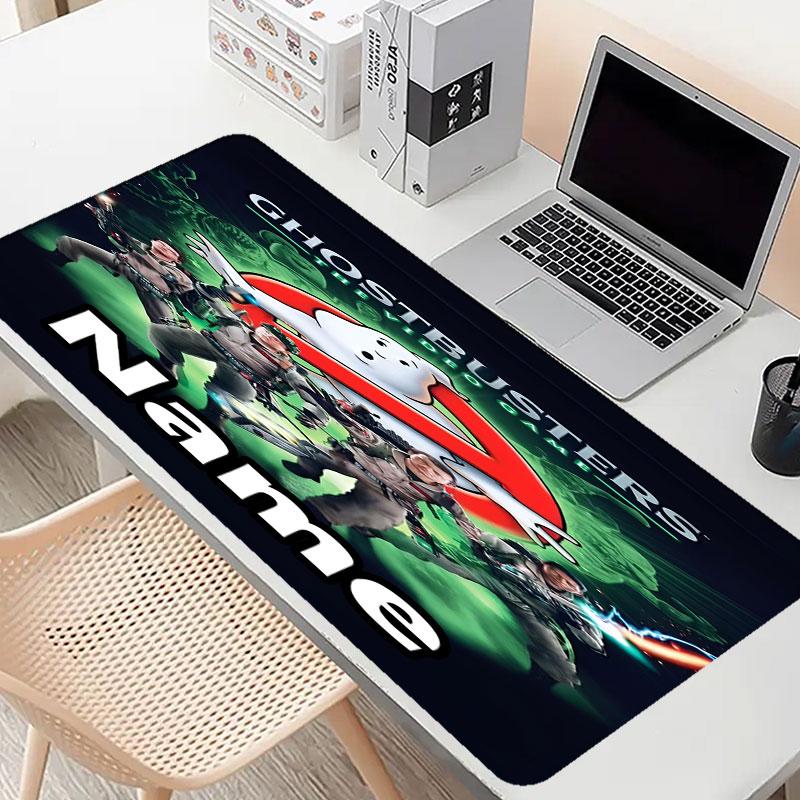 Custom Name Personalized Ghostbusters Pattern Mousepad, Laptop PC Desk Mat, Decorative Desk Mat for Home Keyboard Pad Gift