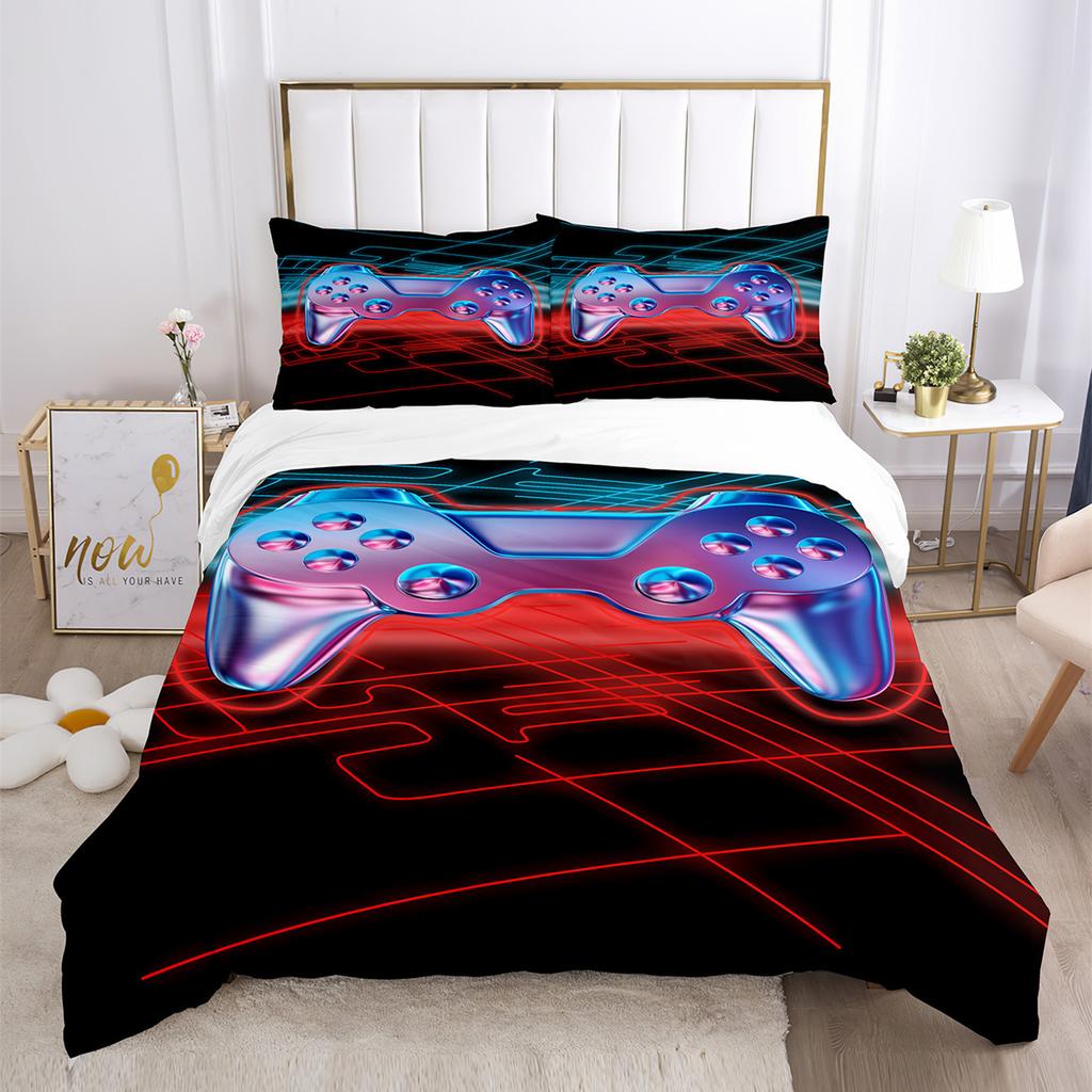 Three-Piece Quilt Cover Gamepad Kit 3D Digital Printing Bedding Sheets
