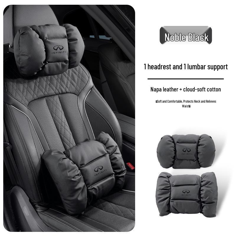 Infiniti QX Series White Headrest & Lumbar Support Neck Pillow