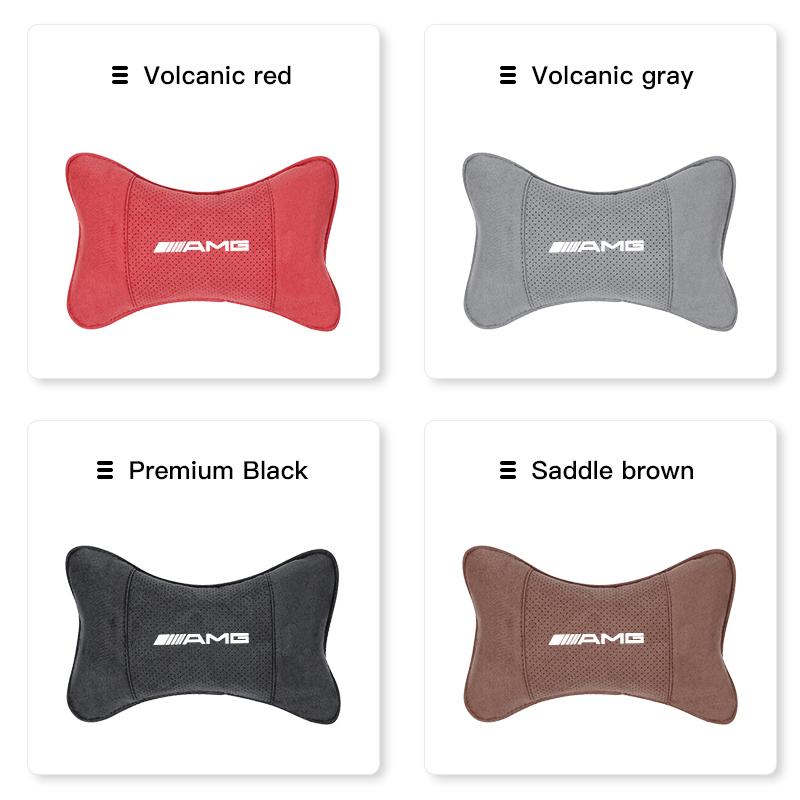 Suede Headrest Car Breathable Memory Foam Neck Pillow For Mercedes Benz AMG GLC W203 W206 W220 W205 W211 W212 W201 W210 W108 CLA PE3