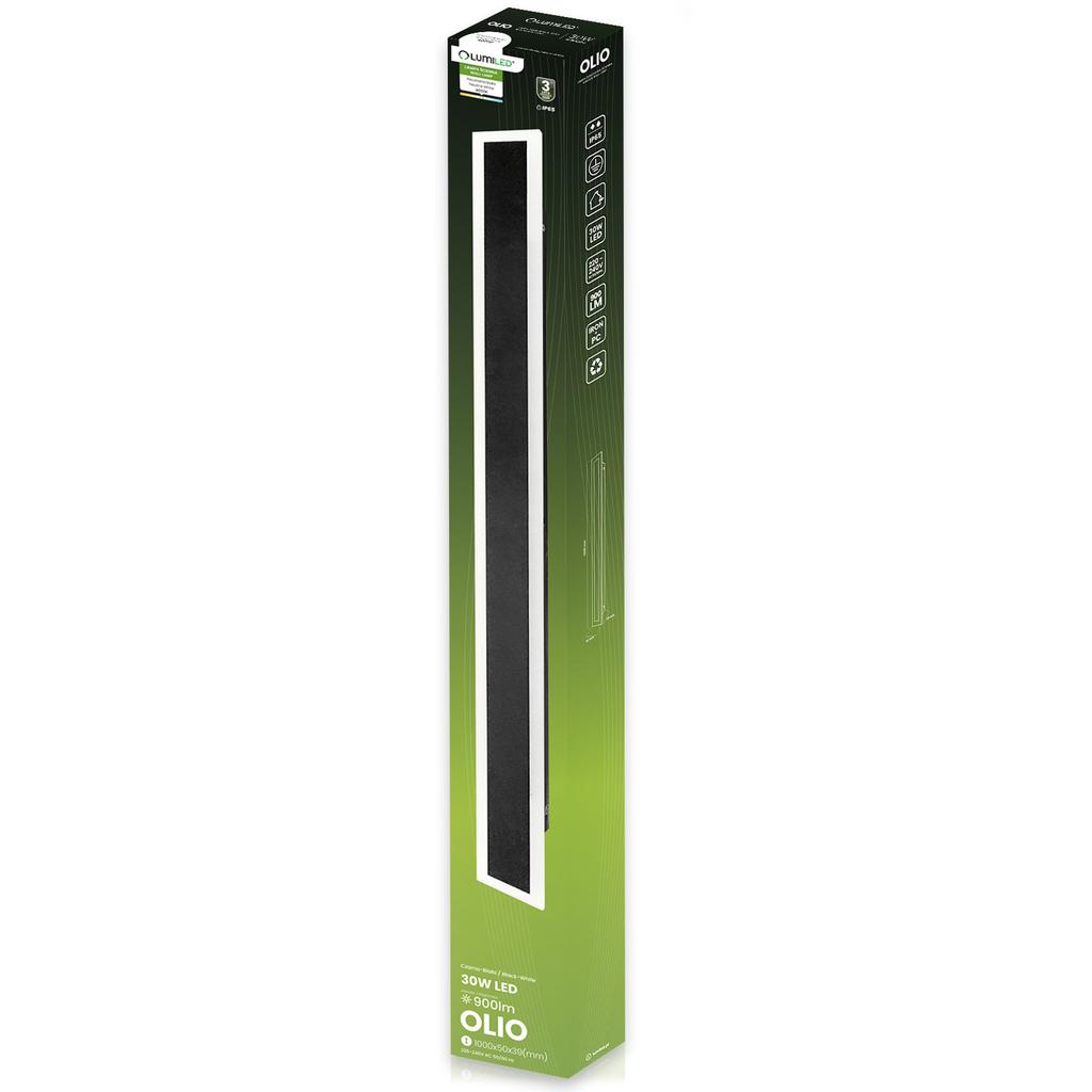 Lampa Ogrodowa Led Natynkowa Olio Kinkiet Elewacyjny Ścienny 30W 4000K 100Cm Ip65 Lumiled
