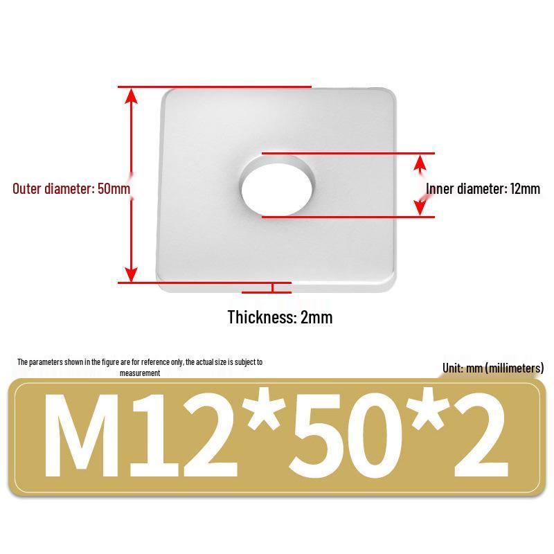 304 Stainless Steel Thickened Square Flat Washers M4-M24