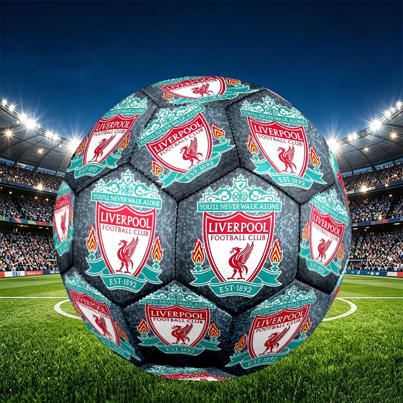 Liverpool F.C Print Size 5 Soccer Ball, PU Wear Resistant Football for Match Training and Daily Practice, Birthday Gift for Soccer Fans