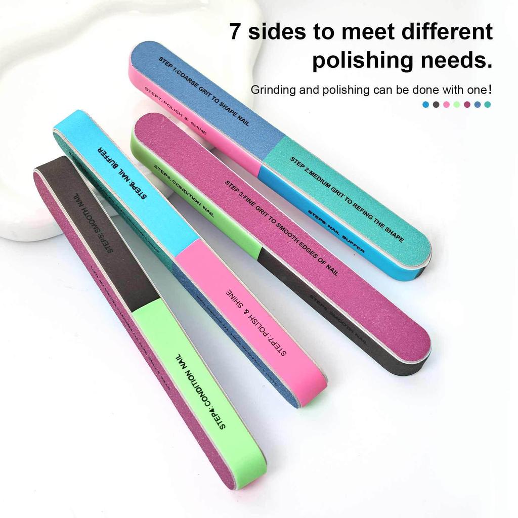 Nail Art Multi-Tool: 7-Sided Polishing & Sanding Stick