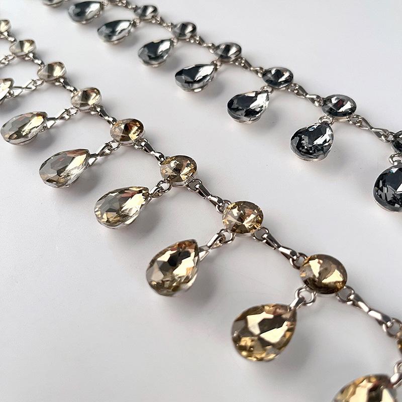 Belly Dance Waist Chain Accessories Skirt Fashionable Rhinestone Tassel High-end Crystal Metal Chain Belt for Women