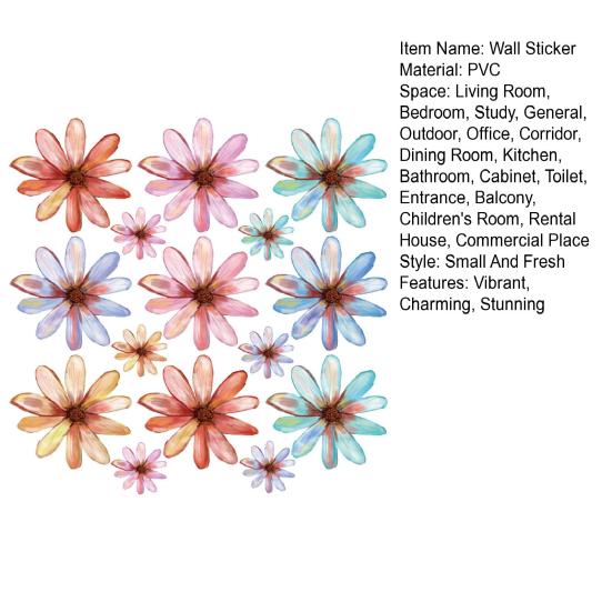 Flower Wall Decals Hand-painted Spring Wildflower Wall Stickers Peel And Stick Floral Wall Art Decor for Girls Bedroom Nursery Classroom Living Room
