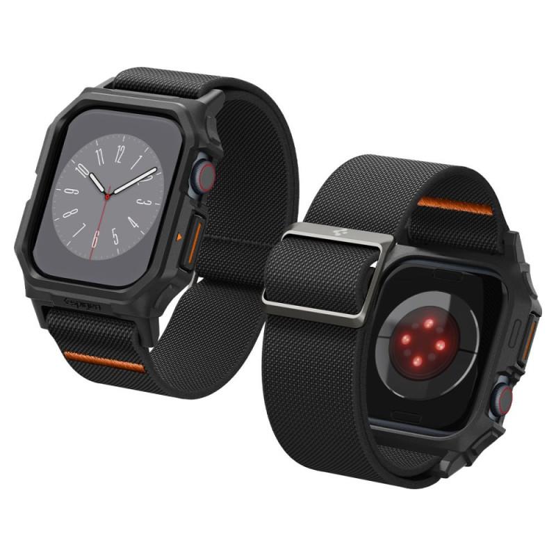 Spigen Für Apple Watch Series 11/10 42Mm Band Mit Gehäuse, Lite Fit Pro Tpu Cover Mit Leichtem Stoffriemen - Matt Schwarz - Bild 4