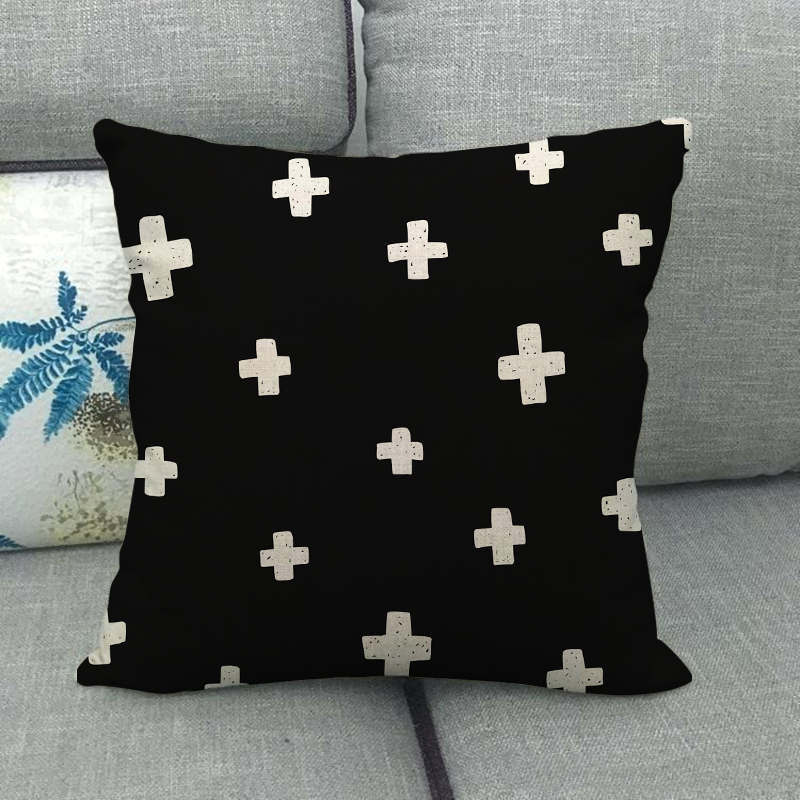 Simple Wave, Star and Rose Pattern Digital Printing Short Plush Pillow Covers for Car Sofa Office Cushion Cover Home Goods