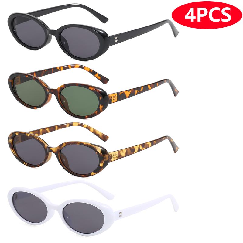 4pcs/7pc Small Oval Sun Glasses Vintage Oval Sunglasses Men Small Oval Sun Glasses Retro Fashion Women Sun Glasses Oculus