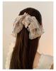 Fermaglio per capelli con fiocco in raso nero: Elegante Molletta Grande per Coda di Cavallo da Donna