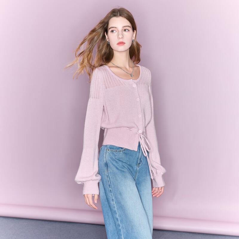 

Sancai Women s 2025 Winter Short Round Neck Knit Cardigan L