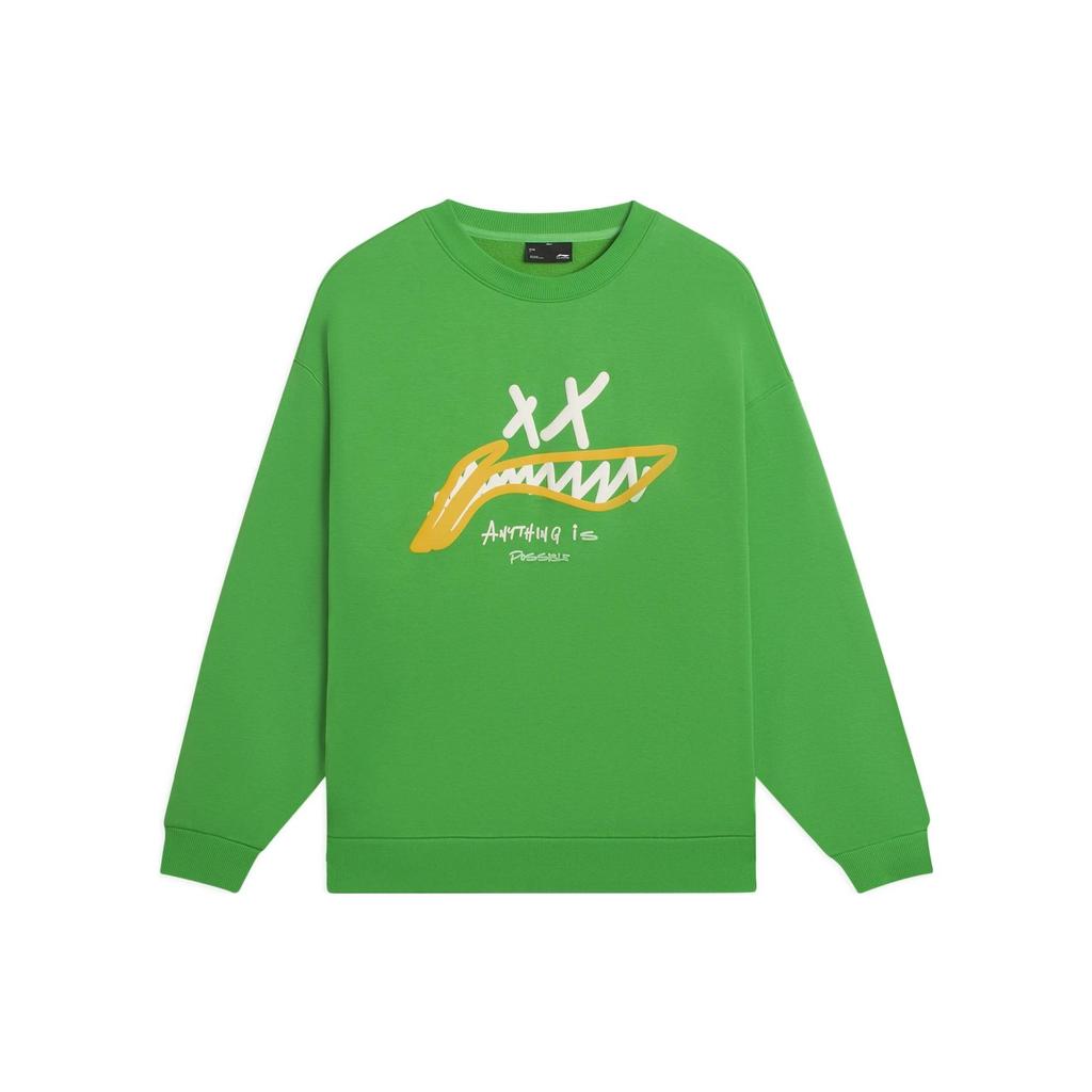 Li Ning Sports Fashion Collection Sweatshirt Unisex Green AWDSG91-3