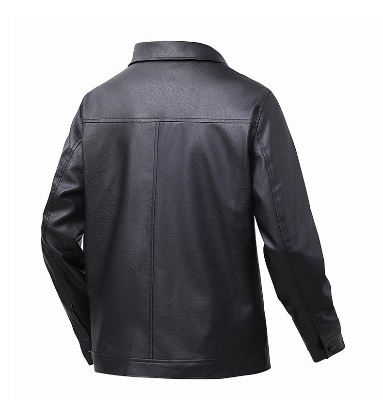2025 Autumn Retro PU Leather Motorcycle Jacket: Trendy, Loose-Fit Men's Outerwear
