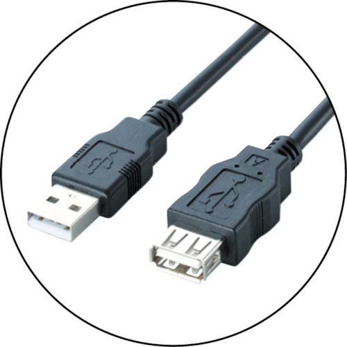 Elecom USB Extension Cable for Data Transfer USB2.0 A Male To A Female Type 5m RoHS Compliant & Environmentally Friendly Package Black U2C-JE50BK